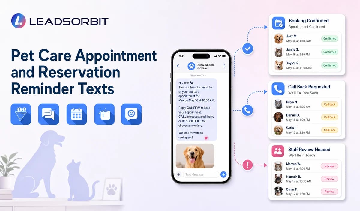Pet Care Appointment and Reservation Reminder Texts