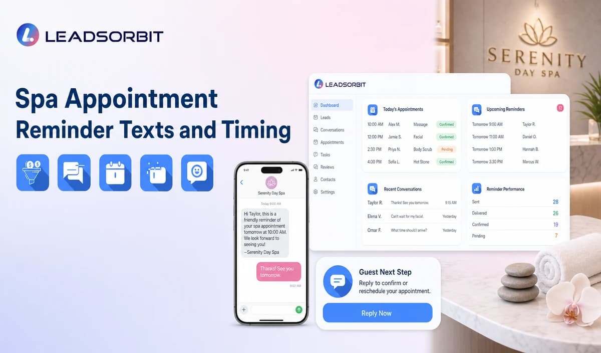 Spa Appointment Reminder Texts and Timing