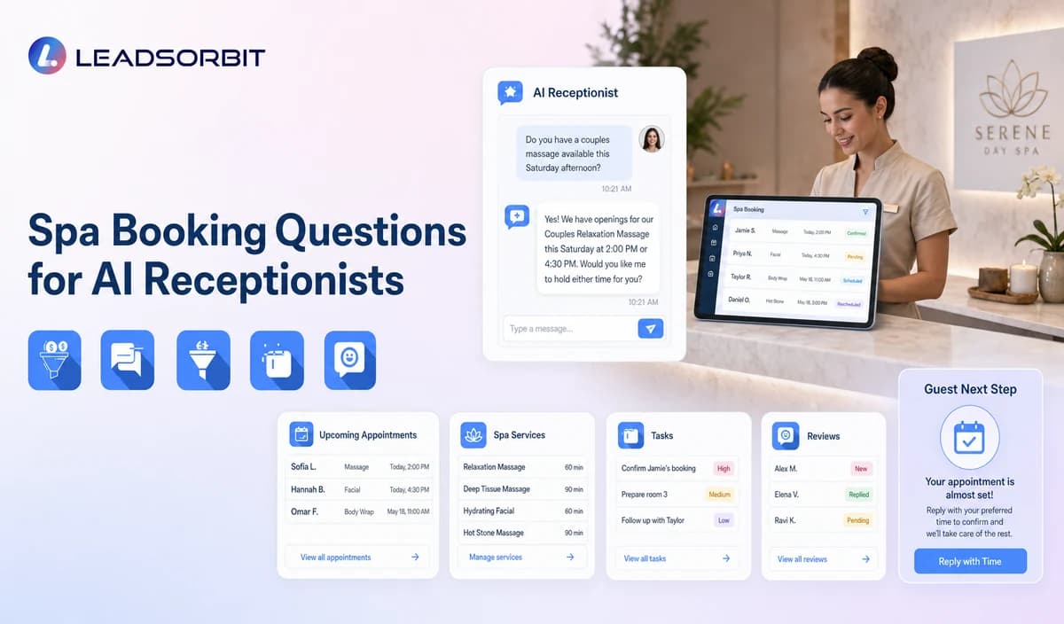 Spa Booking Questions for AI Receptionists