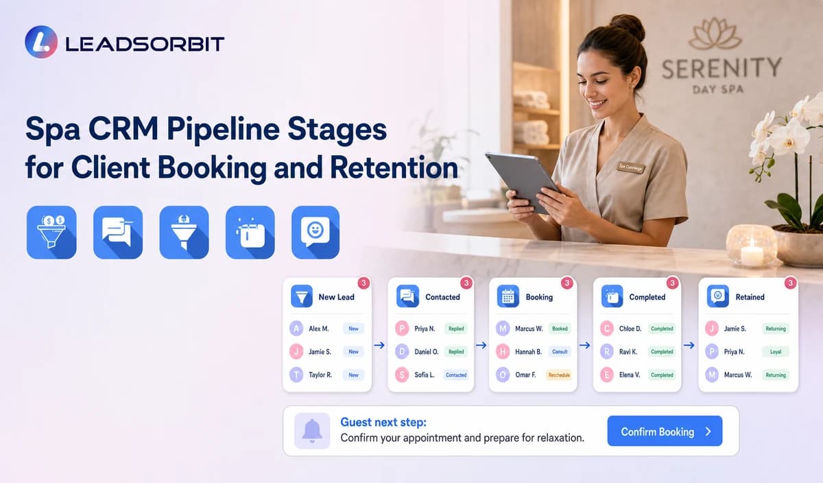 Spa CRM Pipeline Stages for Client Booking and Retention