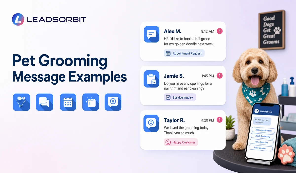 Show three short, readable administrative message examples