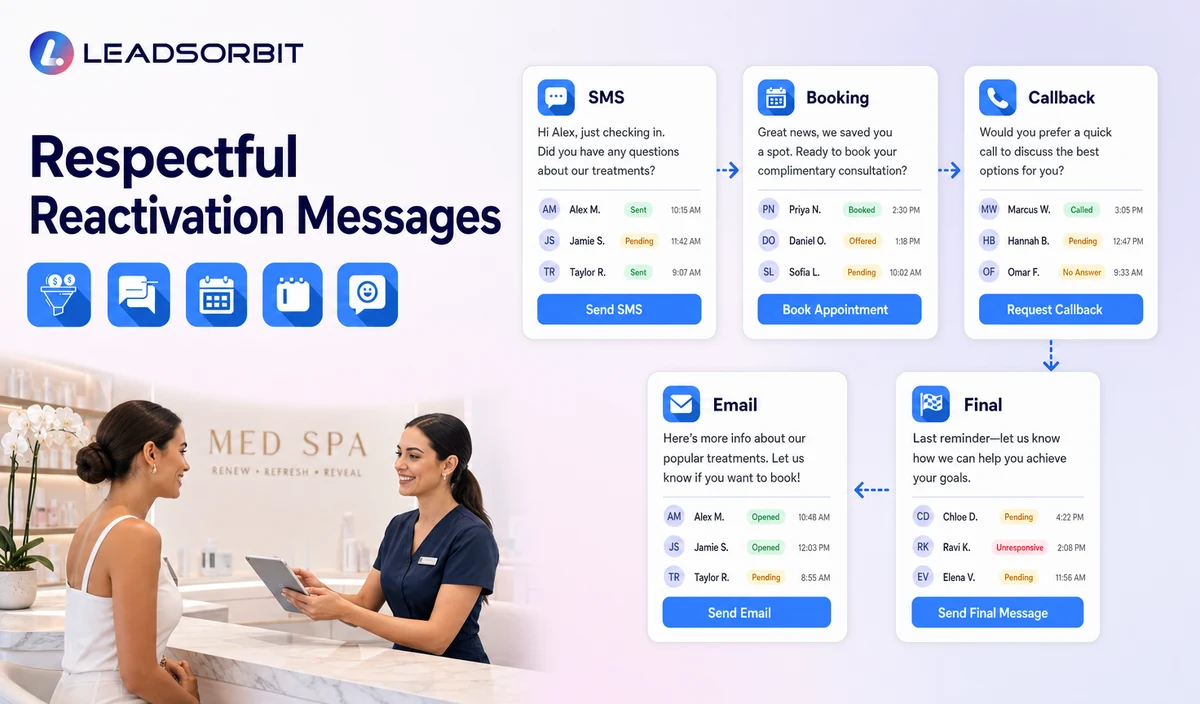 Show neutral SMS, booking, callback, final, and email messages
