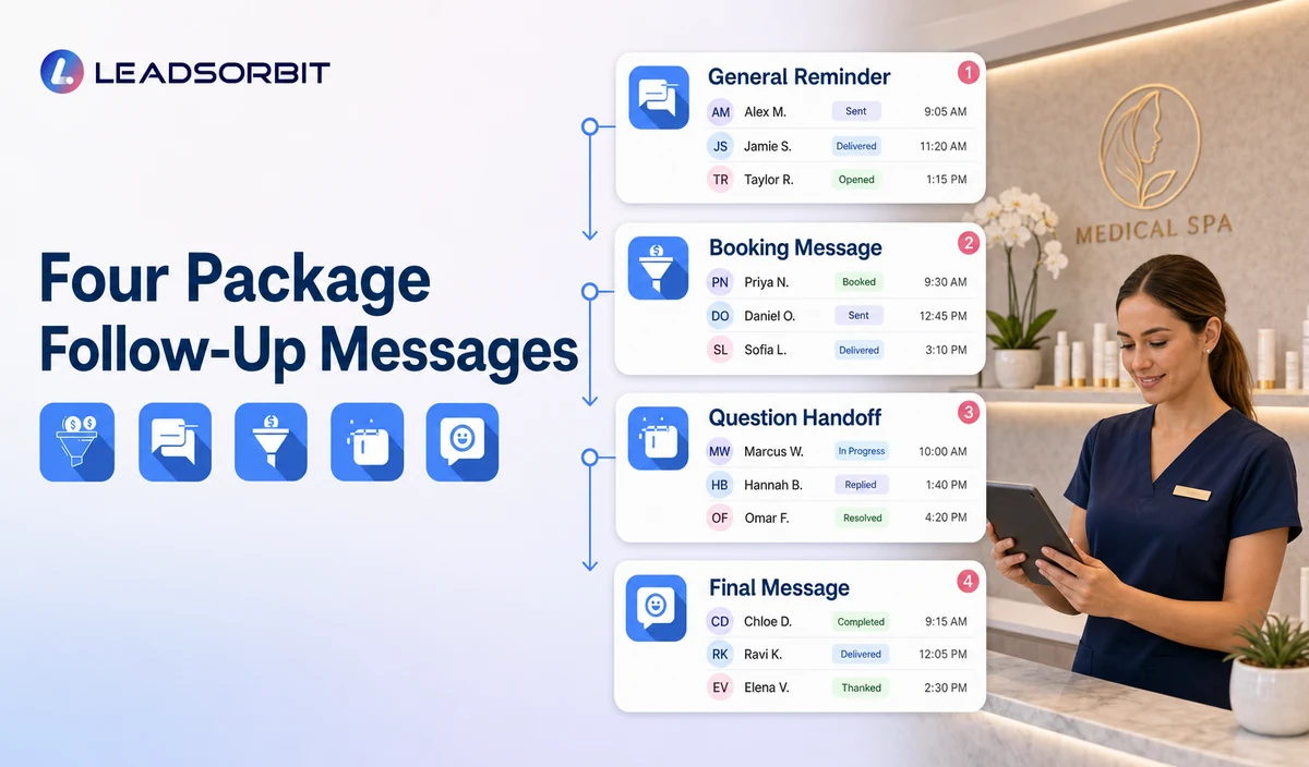 Show general reminder, booking, question handoff, and final message
