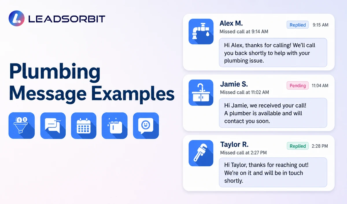 Show three short, readable administrative message examples