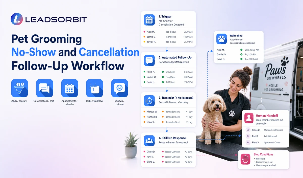 Visualize the main stages, human handoff, and stop conditions