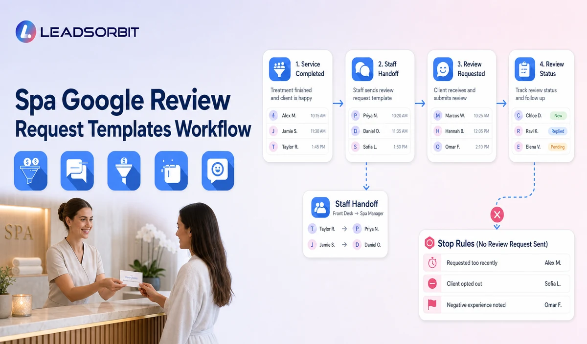 Visualize the main workflow stages, staff handoff, and stop rules