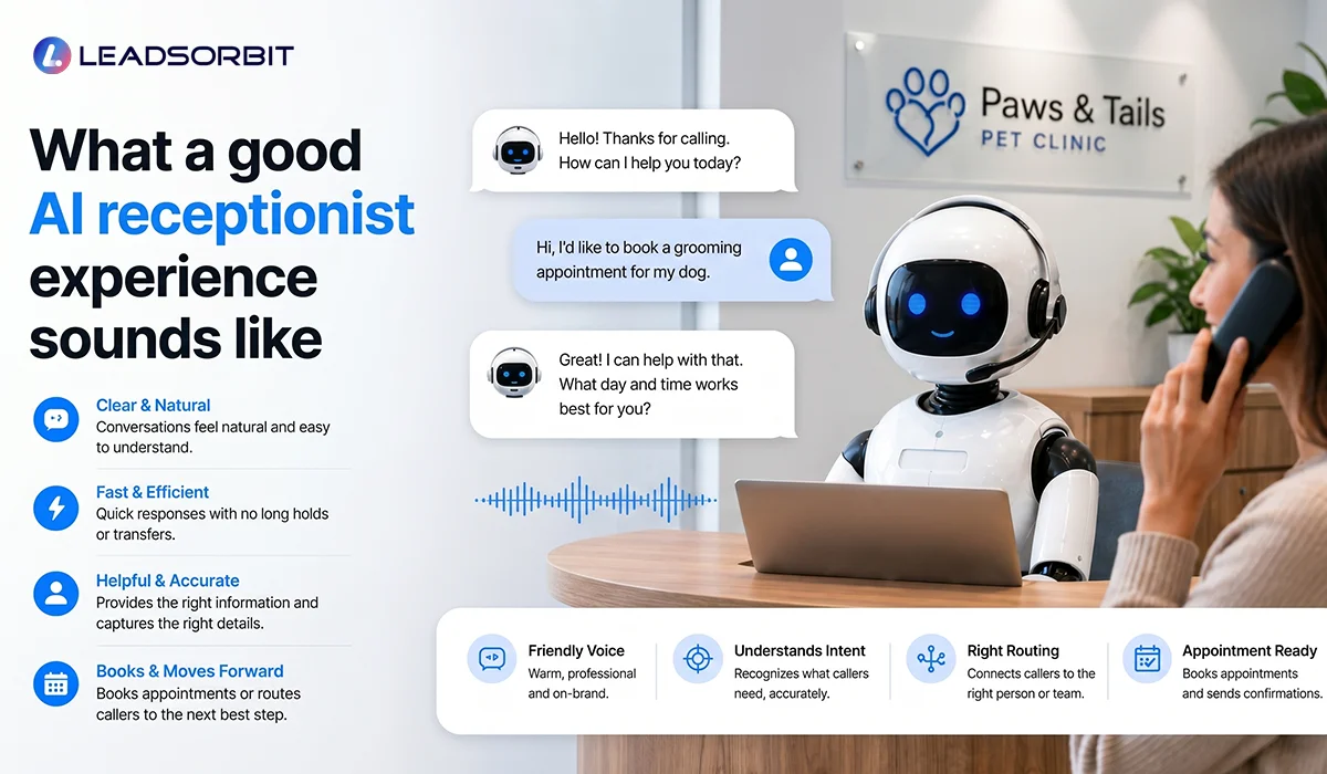 What a good AI receptionist experience sounds like